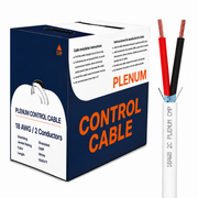 Plenum Control Cable Shielded 18AWG 2 Conductor CMP Stranded Copper 1000ft White