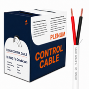 Plenum Control Cable Unshielded 18AWG 2 Conductor CMP Stranded Copper 1000ft White