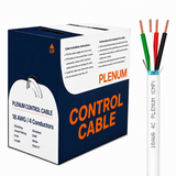 Plenum Control Cable Shielded 18AWG 4 Conductor CMP Stranded Copper 1000ft White
