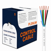 Plenum Control Cable Shielded 22AWG 6 Conductor CMP Stranded Copper 1000ft White