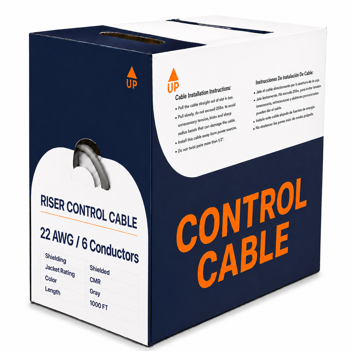 Control Cable Shielded 22AWG 6 Conductor Riser CMR Stranded Copper 1000ft 500ft