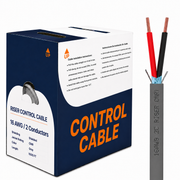 Control Cable Shielded 16AWG 2 Conductor Riser CMR Stranded Copper 1000ft Gray