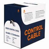Control Cable Unshielded 16AWG 2 Conductor Riser CMR Stranded Copper 1000ft Gray