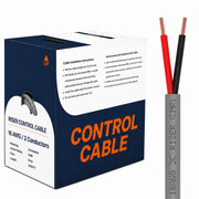 Control Cable Unshielded 16AWG 2 Conductor Riser CMR Stranded Copper 1000ft Gray