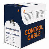 Control Cable Shielded 18AWG 4 Conductor Riser CMR Stranded Copper 1000ft Grey