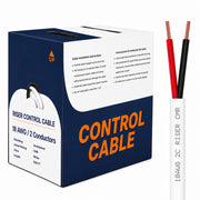 Control Cable Unshielded 18AWG 2 Conductor Riser CMR Stranded Copper 1000ft Gray White