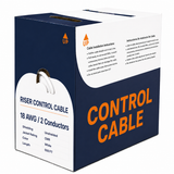 Control Cable Unshielded 18AWG 2 Conductor Riser CMR Stranded Copper 1000ft Gray White