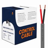 Control Cable Unshielded 18AWG 2 Conductor Riser CMR Stranded Copper 1000ft Gray White