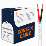 Control Cable Shielded 18AWG 2 Conductor Riser CMR Stranded Copper 1000ft Gray White