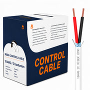 Control Cable Shielded 18AWG 2 Conductor Riser CMR Stranded Copper 1000ft Gray White
