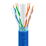 Cat6 Shielded Riser Ethernet Cable 1000ft 23AWG Solid Bare Copper 600MHz CMR ETL Listed