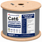 Cat6 Shielded Plenum Ethernet Cable 1000ft 23AWG Solid Bare Copper 600MHz CMP ETL Listed