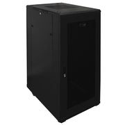 27U Standing Server Rack Cabinet 40in Deep for 19in Network Equipment Casters Steel Black