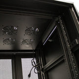 27U Standing Server Rack Cabinet 40in Deep for 19in Network Equipment Casters Steel Black