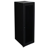 42U Standing Server Rack Cabinet 40in Deep for 19in Network Equipment Casters Steel Black