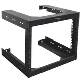 8U Wall Mount Server Rack Open Frame 18in Deep for 19in IT Network Equipment Steel Black