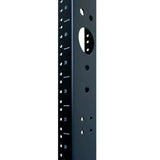 45U 2-Post Open Frame Floor Rack for 19in IT Network Equipment Aluminum Steel Black 1000lb