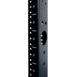 45U 2-Post Open Frame Floor Rack for 19in IT Network Equipment Aluminum Steel Black 1000lb
