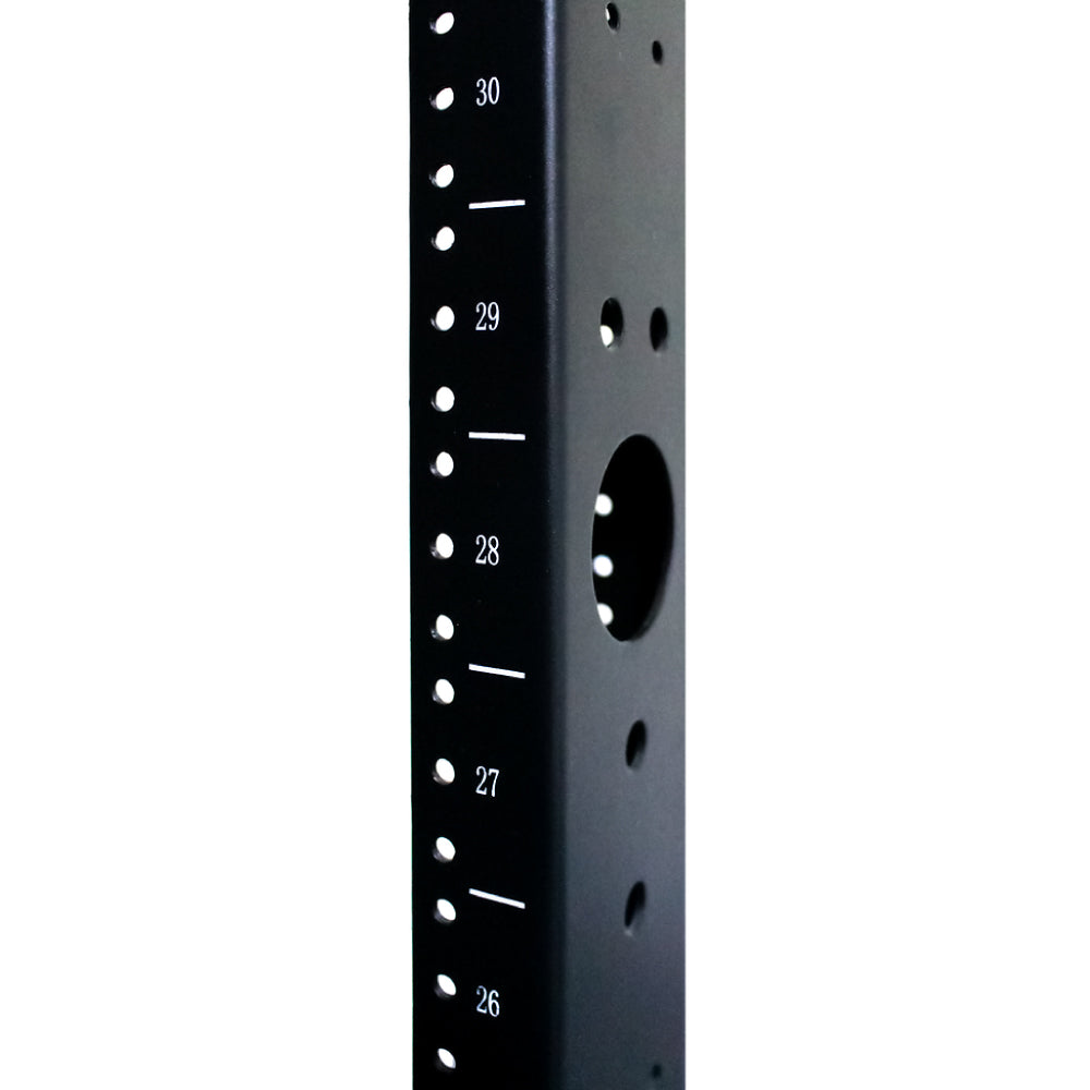 45U 4-Post Adjustable Open Frame Floor Rack for 19in Equipment 24-36in Depth Steel 1500lb