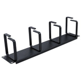 2U Horizontal Cable Manager 4 D-Ring Single-Sided Patch Cord Panel 19in EIA Rack Black