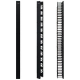 78in Vertical Cable Manager Single-Sided Finger Duct Hinged Cover 2/4 Post 45U Racks Black