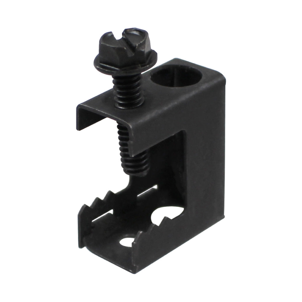 3/4in Beam Clamp Spring Steel Decromet 100-Pack Bridle Ring J-Hook Threaded Mount Black