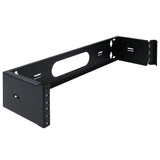 2U Wall Mount Hinged Bracket 6in Deep 19in EIA Patch Panel 14 Gauge Steel Black