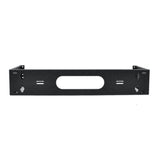 2U Wall Mount Hinged Bracket 6in Deep 19in EIA Patch Panel 14 Gauge Steel Black
