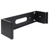 3U Wall Mount Hinged Bracket 6in Deep 19in EIA Patch Panel 14 Gauge Steel Black