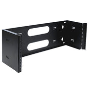 4U Wall Mount Hinged Bracket 6in Deep 19in EIA Patch Panel 14 Gauge Steel Black