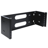 4U Wall Mount Hinged Bracket 6in Deep 19in EIA Patch Panel 14 Gauge Steel Black