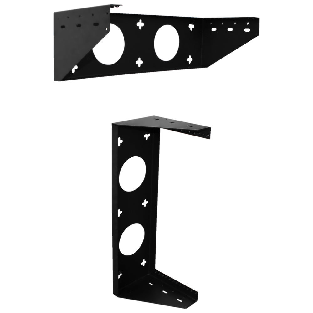 4U Depthless Horizontal Vertical Wall Mount Bracket 19in EIA Steel Black 150lb Capacity