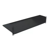 2U Rack Mount Cantilever Shelf 10in Deep Solid Bottom 16 Gauge Steel Black 50lb Capacity