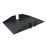 2U Double-Sided Rack Mount Cantilever Shelf 25in Deep Solid Bottom Steel Black 110lb