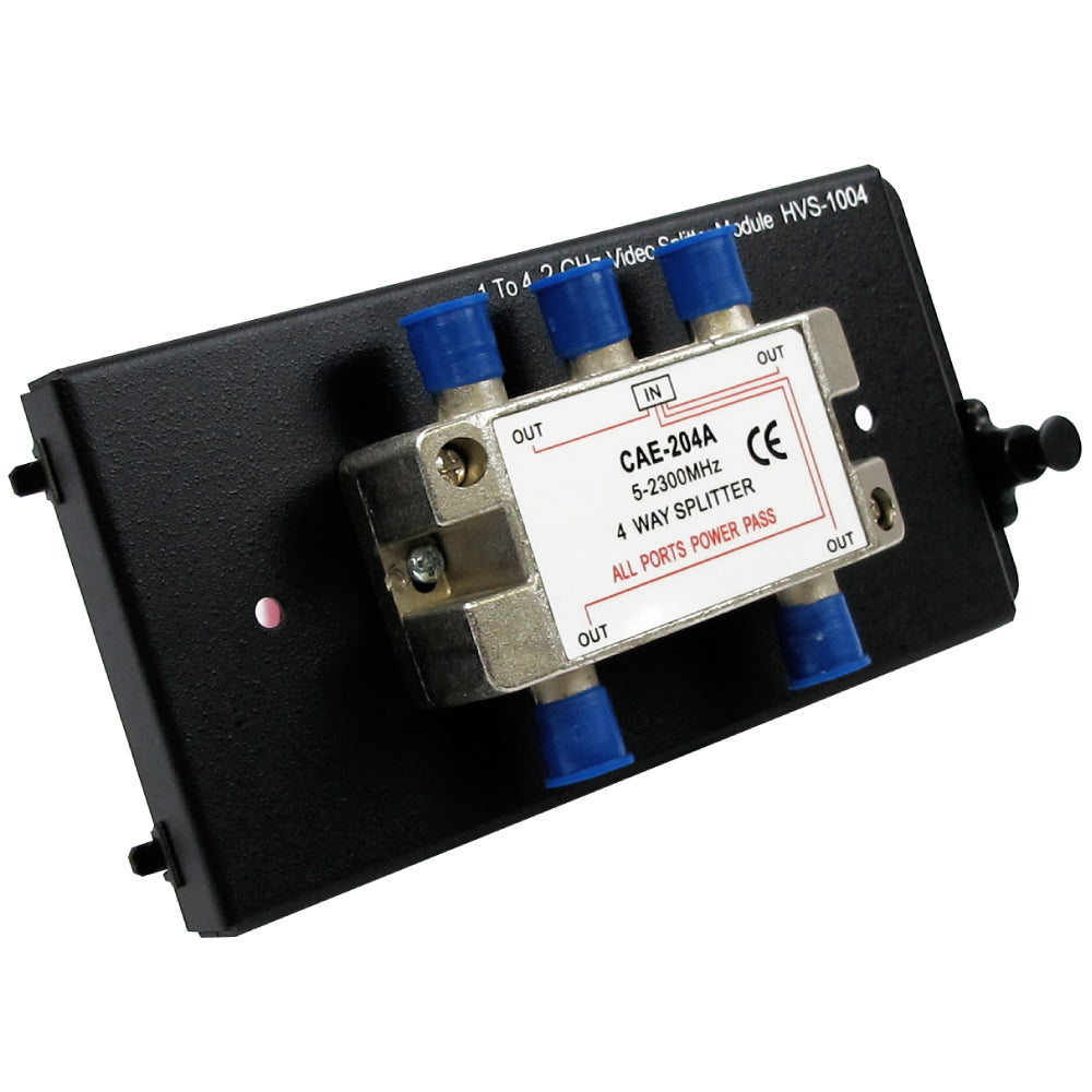 4-Port F-Type Splitter Video Module 2GHz Metal Bracket for Structured Wiring Enclosure