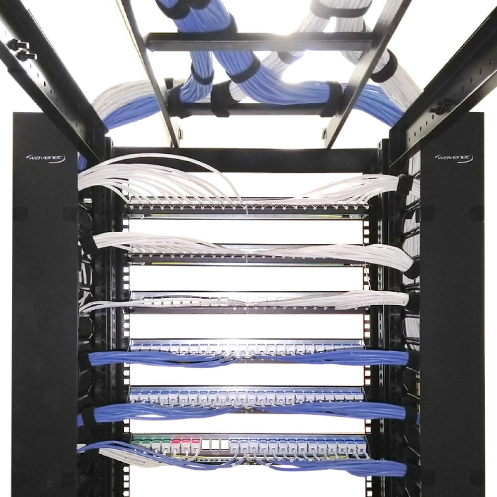 45U 4-Post Adjustable Open Frame Floor Rack for 19in Equipment 24-36in Depth Steel 1500lb
