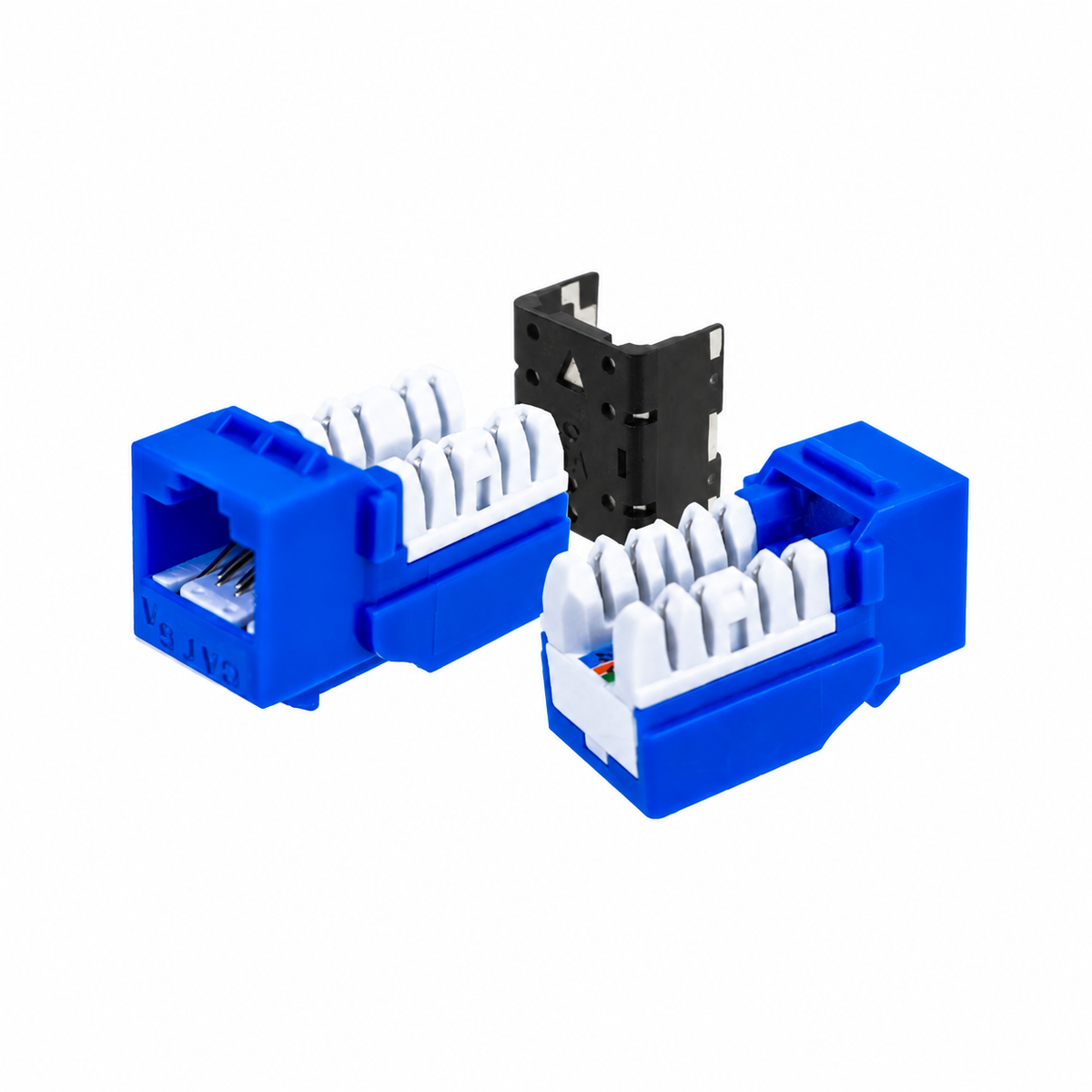 Cat6A Keystone Jack 90-Degree 25-Pack SDJ Series RJ45 110 Type for 22-24AWG Solid Wire