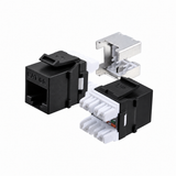 Cat6A Keystone Jack 180-Degree 25-Pack HDJ Series  RJ45 110 Type for 22-24AWG Solid Wire
