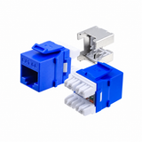 Cat6A Keystone Jack 180-Degree 25-Pack HDJ Series  RJ45 110 Type for 22-24AWG Solid Wire