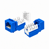 Cat6 Keystone Jack 90-Degree 25-Pack SDJ Series RJ45 110 Type for 22-24AWG Solid Wire