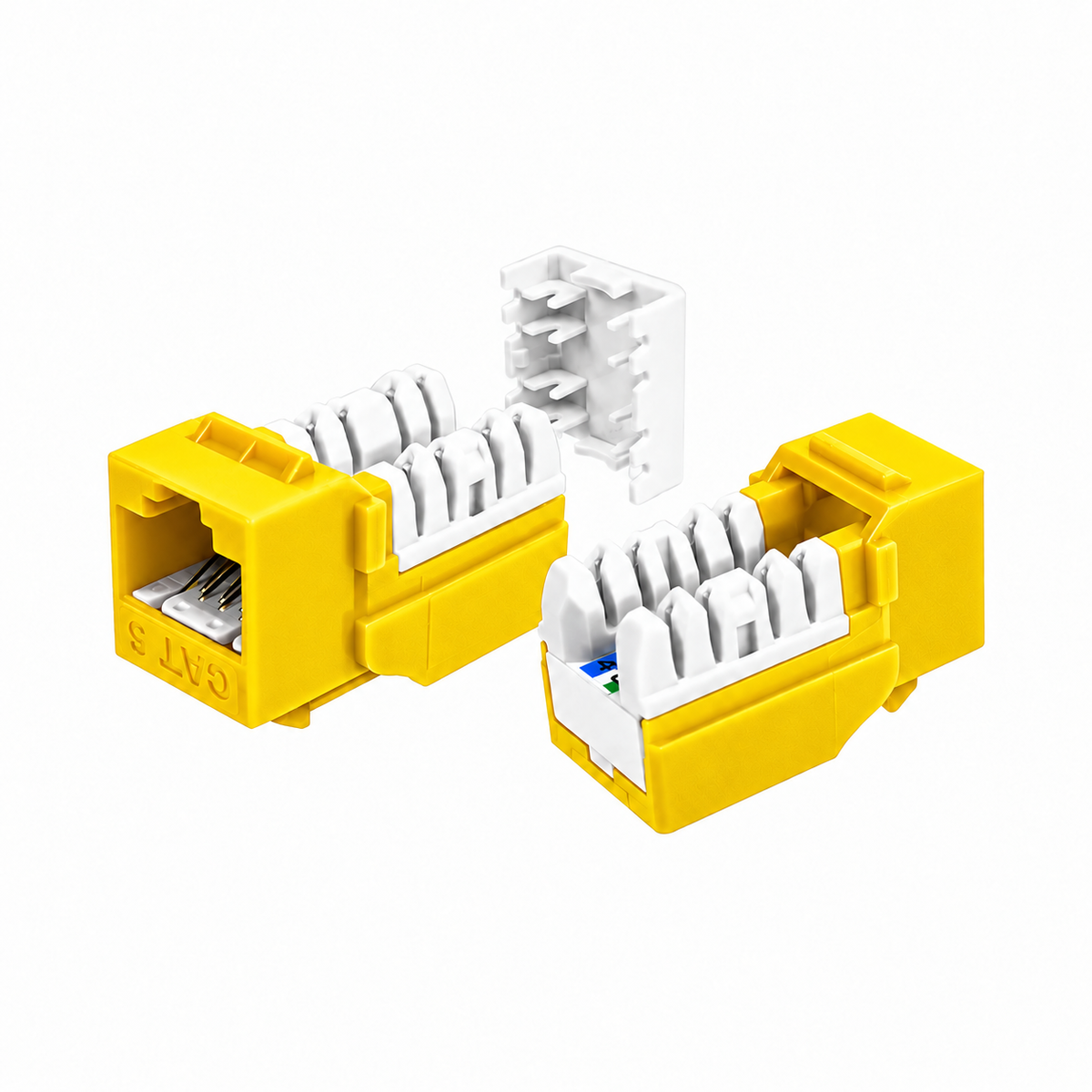 Cat6 Keystone Jack 90-Degree 25-Pack SDJ Series RJ45 110 Type for 22-24AWG Solid Wire