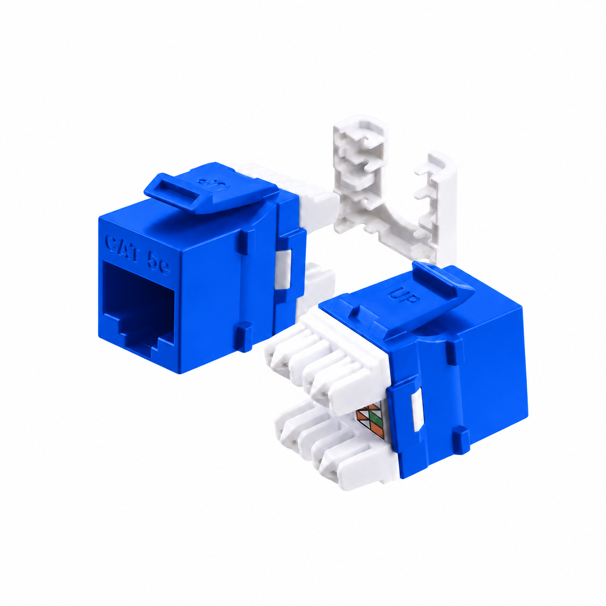 Cat5e Keystone Jack 180-Degree 25-Pack HDJ Series  RJ45 110 Type for 22-24AWG Solid Wire