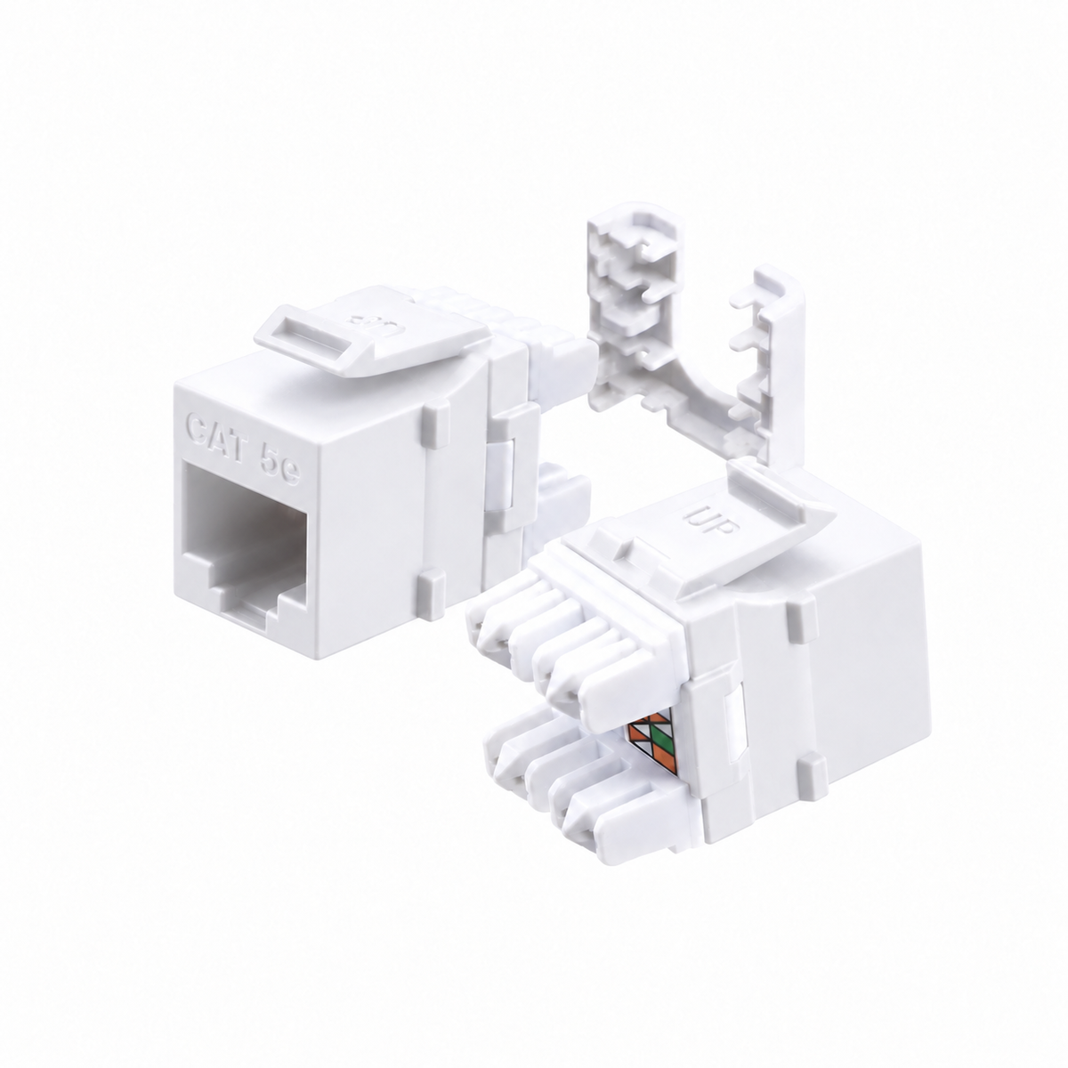 Cat5e Keystone Jack 180-Degree 25-Pack HDJ Series  RJ45 110 Type for 22-24AWG Solid Wire