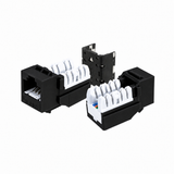Cat6A Keystone Jack 90-Degree 25-Pack SDJ Series RJ45 110 Type for 22-24AWG Solid Wire