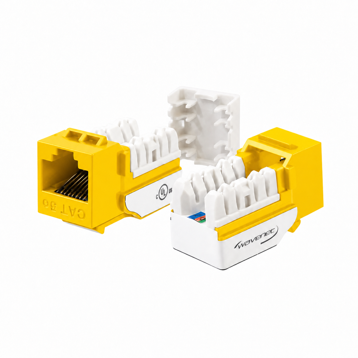 Cat5e Keystone Jack 90-Degree 25-Pack SDJ Series RJ45 110 Type for 22-24AWG Solid Wire