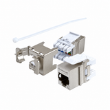 Cat6A Shielded Keystone Jack 180-Degree HDJ Series RJ45 F/UTP 110 Punchdown for 22-24AWG Wire
