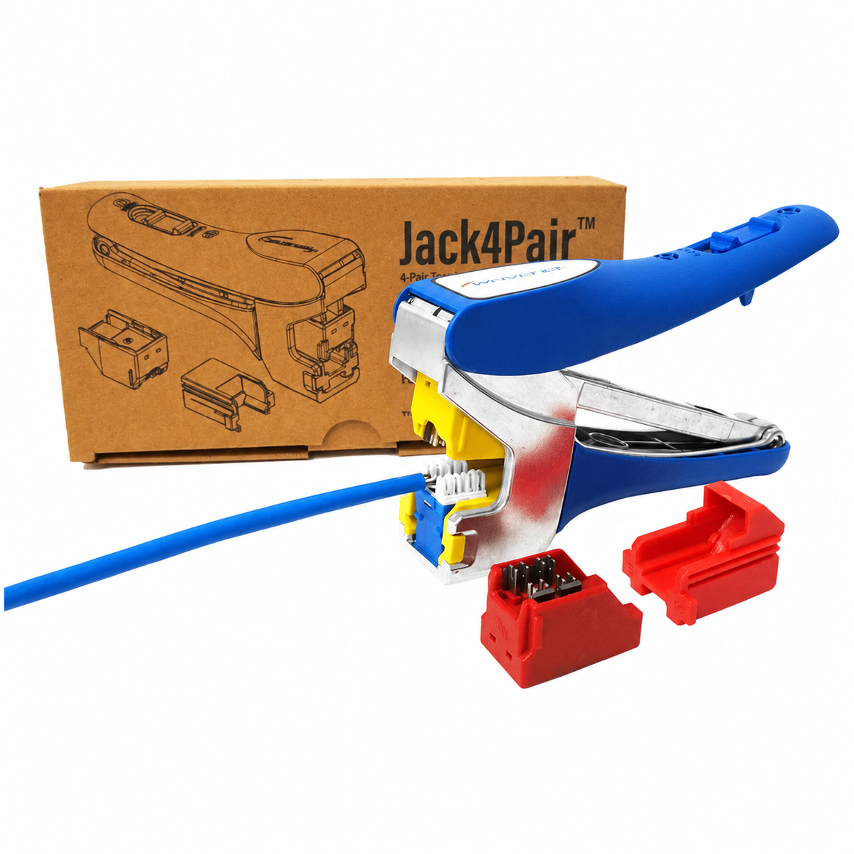 Jack4Pair Keystone Jack Termination Tool Punchdown 90 and 180-Degree Jacks