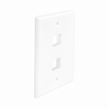 Keystone Wall Plate 1/2/3/4/6-Port Single-Gang Flush Mount, White, 25-Pack