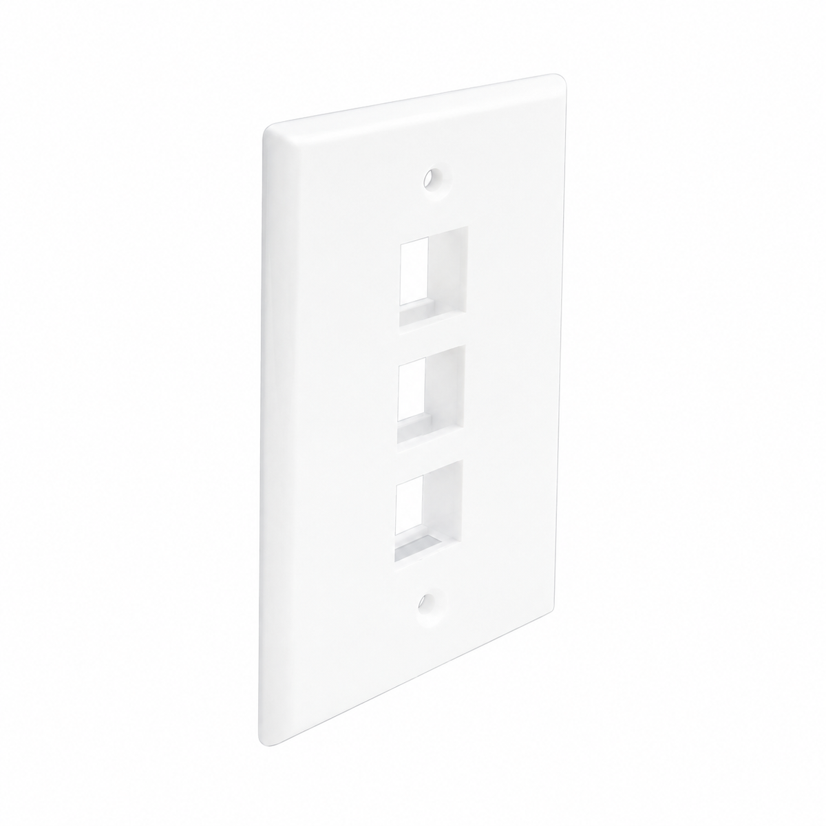 Keystone Wall Plate 1/2/3/4/6-Port Single-Gang Flush Mount, White, 25-Pack