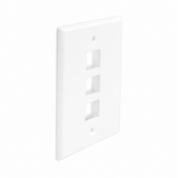 Keystone Wall Plate 1/2/3/4/6-Port Single-Gang Flush Mount, White, 25-Pack